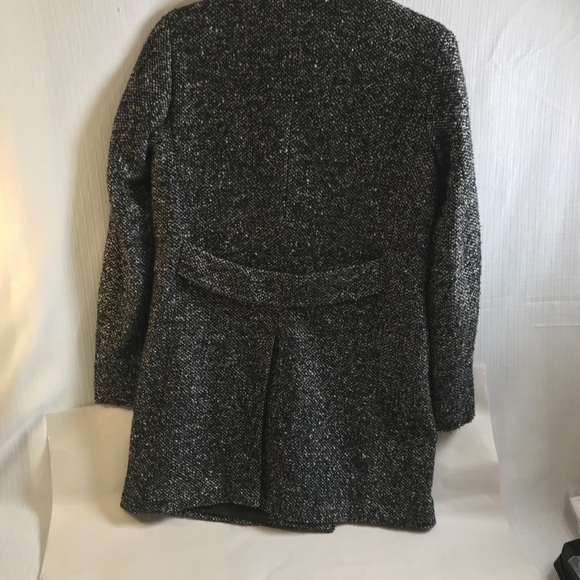Tweed Ladies Coat Sz 4 Kenneth Cole Mid length Double Breasted Jacket Lined Wool - Picture 7 of 10